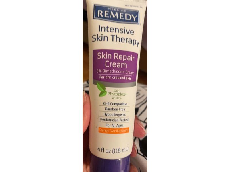 Medline Remedy Intensive Skin Therapy Skin Repair Cream, Orange Vanilla Scent, 4 fl oz/118 mL