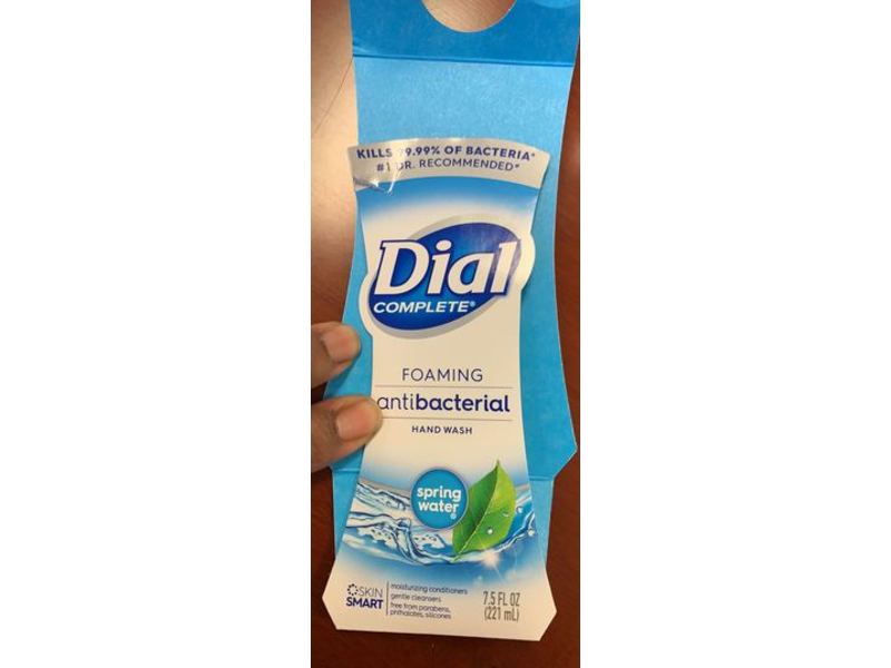 Dial Complete Foaming Antibacterial Hand Wash, Spring Water, 7.5 fl oz/221 ml