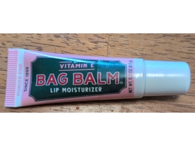 Bag Balm Lip Moisturizer, Powder Pink, Vitamin E, 0.3 oz/8.5 g