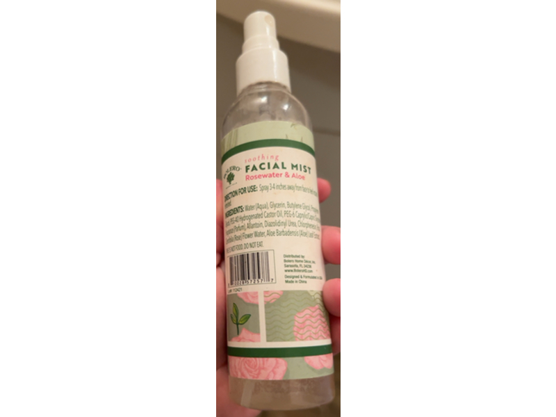 Bolero Beverly Hills Soothing Facial Mist, Rosewater & Aloe, 4 fl oz/118 mL