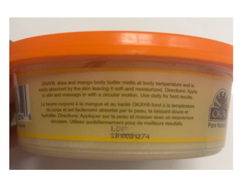Okay Pure Naturals Ultra Moisturizing Body Butter, Shea & Mango, 7.5 oz/212 g