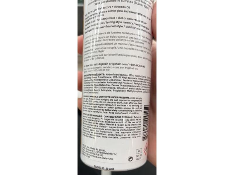 IGK 1-800-Hold-Me No Crunch Flexible Hold Hairspray, 5 oz/164 mL