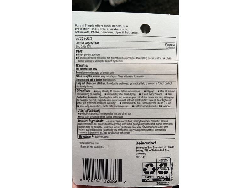 Coppertone Pure & Simple Baby SPF 50 Sunscreen Stick, 0.49 Ounce