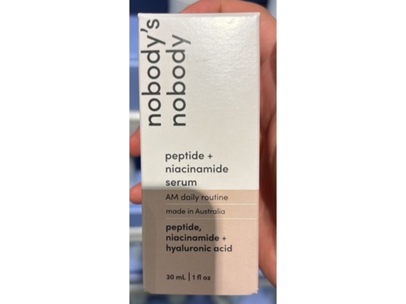 Nobody's Nobody AM Daily Routine Serum, Peptide + Niacinamide + Hyaluronic Acid, 1 fl oz/30 mL