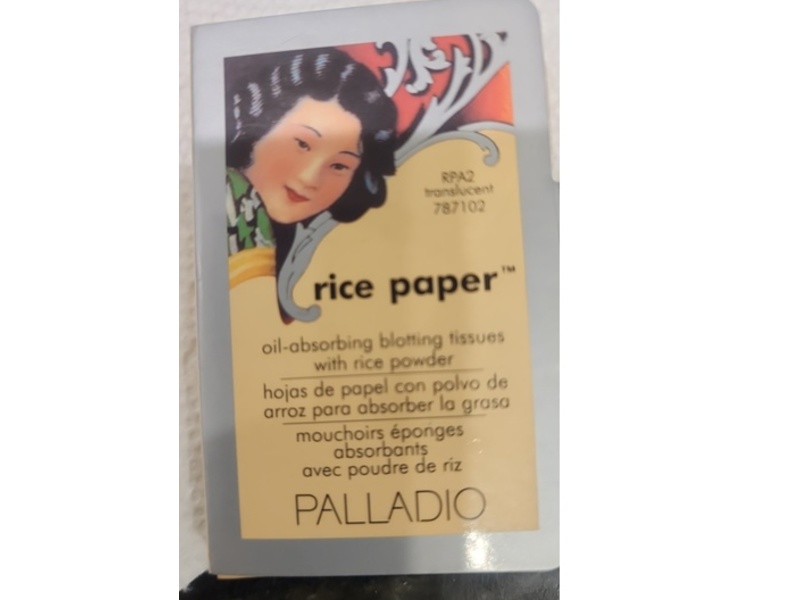 Palladio Rice Paper Oil-Absorbing Blotting Tissues, Translucent RPA2, 0.35 oz/10 g, 40 Count