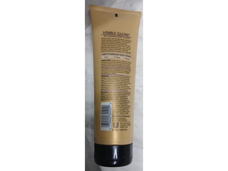 Suave Professionals Visible Glow Self-Tanning Body Lotion, Fair to Medium 7.5 oz/221 mL