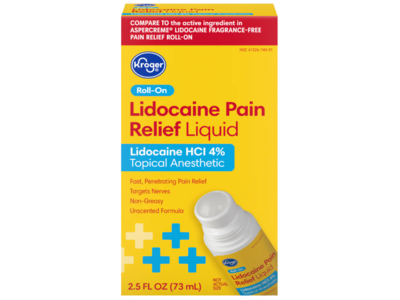Kroger Lidocaine Pain Relief Liquid Roll-On, 2.5 fl oz/73 mL