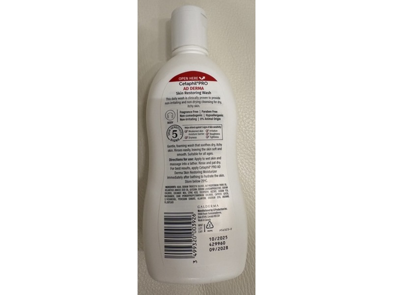 Cetaphil Ad Derma Skin Restoring Wash, 10 fl oz/295 mL