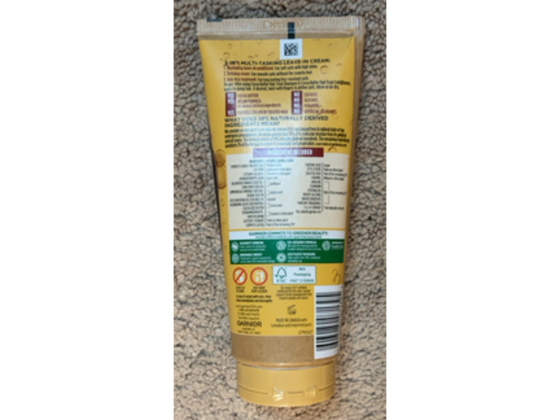 Garnier Fructis Curl Restoring 3 In 1 Leave In Cream, Cocoa Butter, 6.8 fl oz/200 mL