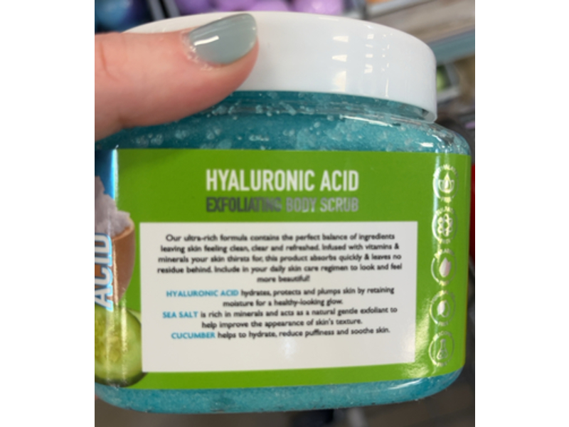 Spascriptions Hyaluronic Acid Exfoliating Body Scrub, Sea Salt & Cucumber, 21 oz/600 g