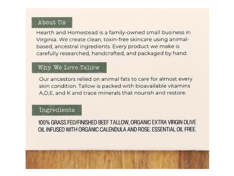 Hearth & Homestead Herb-Infused Whipped Tallow Balm, 1.3 oz/37 g