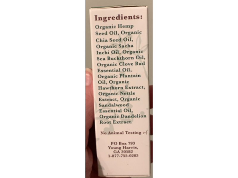 Sanre Organic Skinfood Face & Neck Serum, Hemp Revival, 1 oz/30 mL