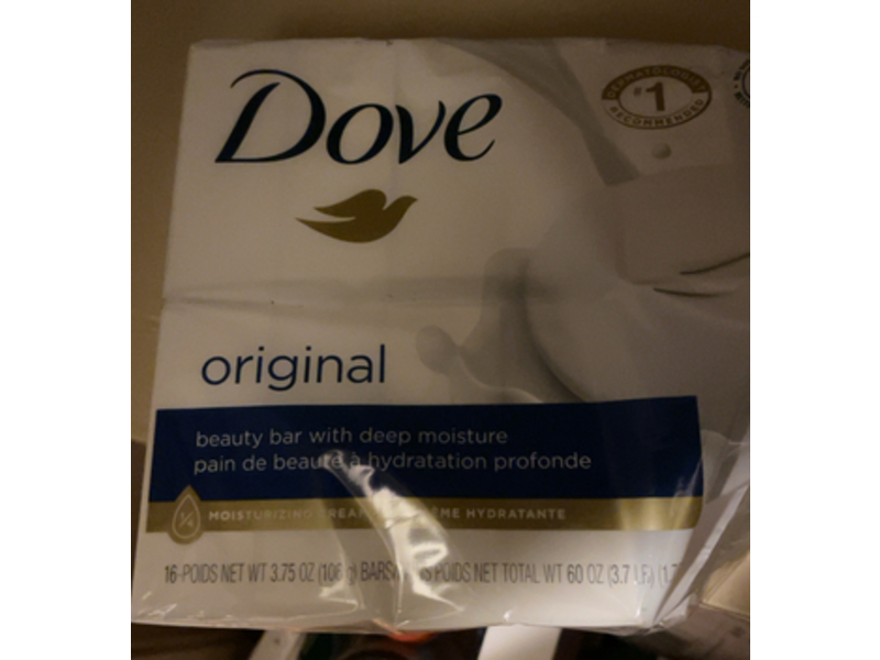 Dove Deep Moisture Bar, Original, 60 oz/1.70 kg, Pack Of 16