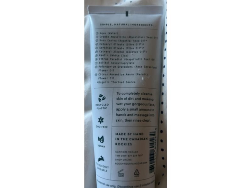 Rocky Mountain Soap Company Complete Cream Cleanser, 120 mL