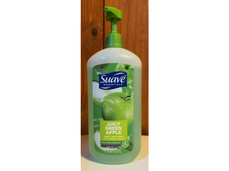 Suave Essentials Gentle Body Wash, Juicy Green Apple, 30 fl oz/887 mL