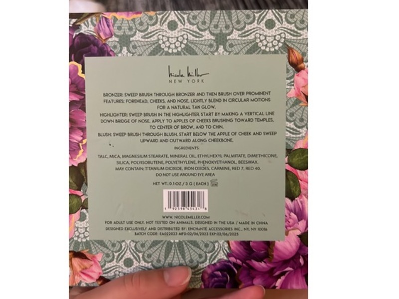 Nicole Miller New York Glow Palette Highlight + Bronze + Blush, 0.1 oz/3 g