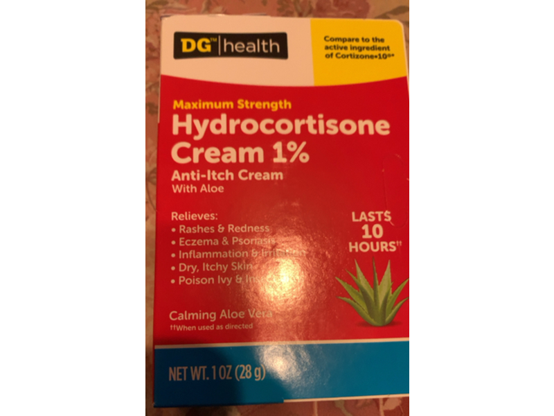 DG Health Anti-Itch Cream, Aloe, 1 oz/28 g