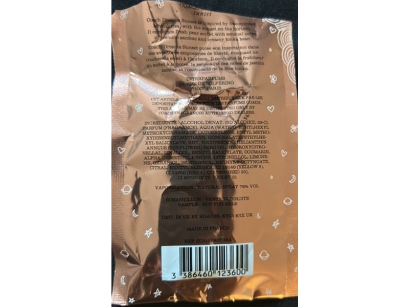 Coach New York Eau De Parfum, Dreams Sunset, 0.04 fl oz/1.2 mL