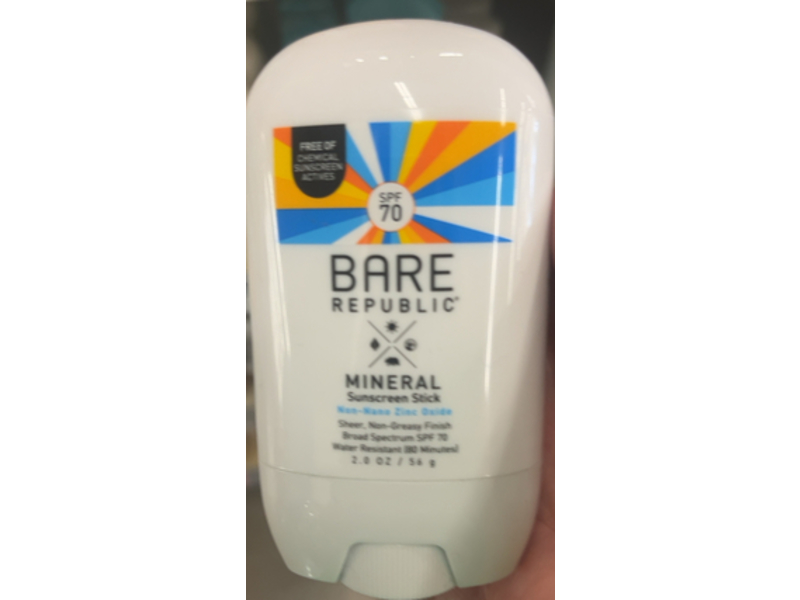 Bare Republic Mineral Sunscreen Stick, SPF 70, 2 oz/56 g