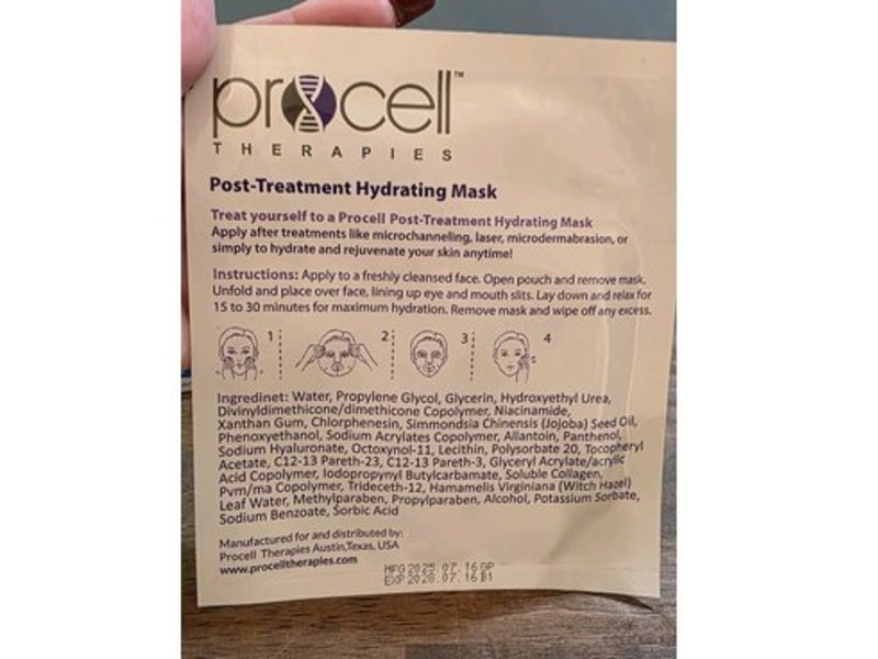 Procell Therapies Post-Treatment Hydrating Mask, Hyaluronic Acid