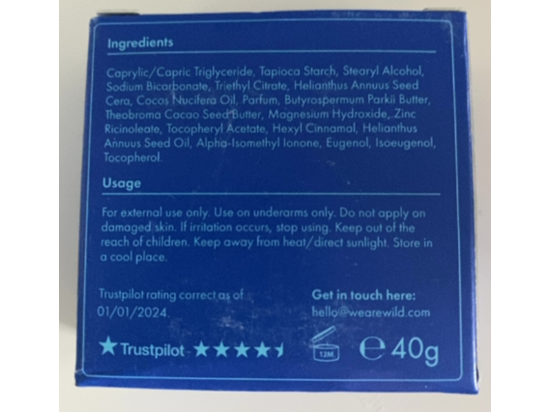 Wild Natural Deodorant Refill, Ocean Mist, 1.4 oz/40 g