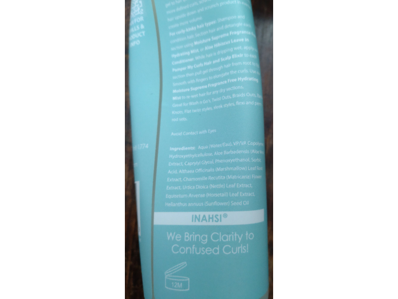 Inahsi Naturals Moisture Supreme Curl Sculpting Glaze, 8 oz/226 g