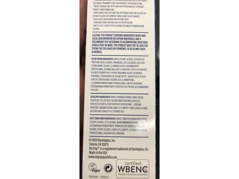 No Gray On The Go Permanent Permanent Hair Color, Ultra Dark Brown, 1 Application