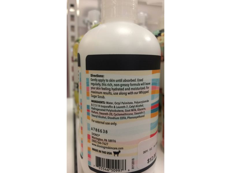 Dionis Goat Milk Body Lotion, Sea Treasures, 8.5 oz/240 g