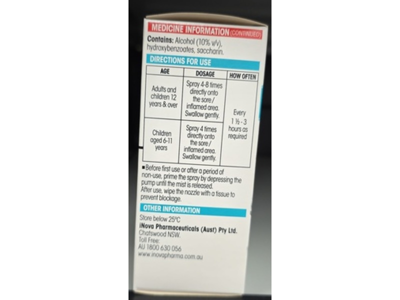 Difflam Sore Throat Spray, Mint, 30 mL