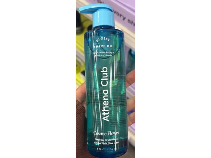 Athena Club Glossy Shave Oil, Cosmic Flower, 8 fl oz/236 mL