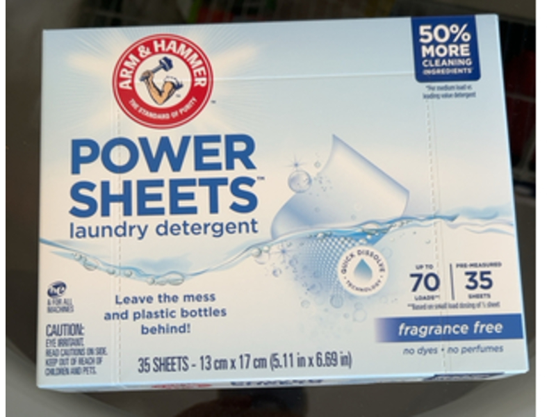 Arm & Hammer Power Sheets Laundry Detergent, 70 Loads, 35 Count