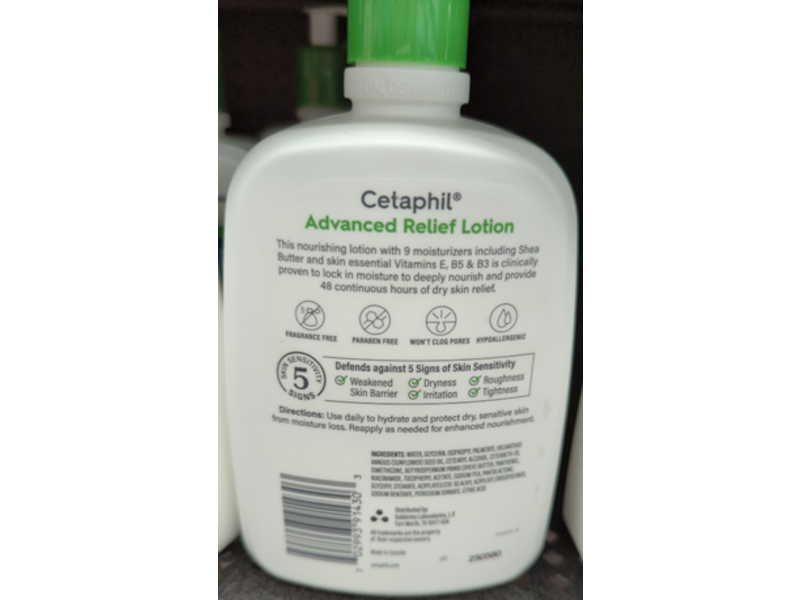 Cetaphil Advanced Relief Lotion With Shea Butter, Sensitive Skin, 20 fl oz/591 mL