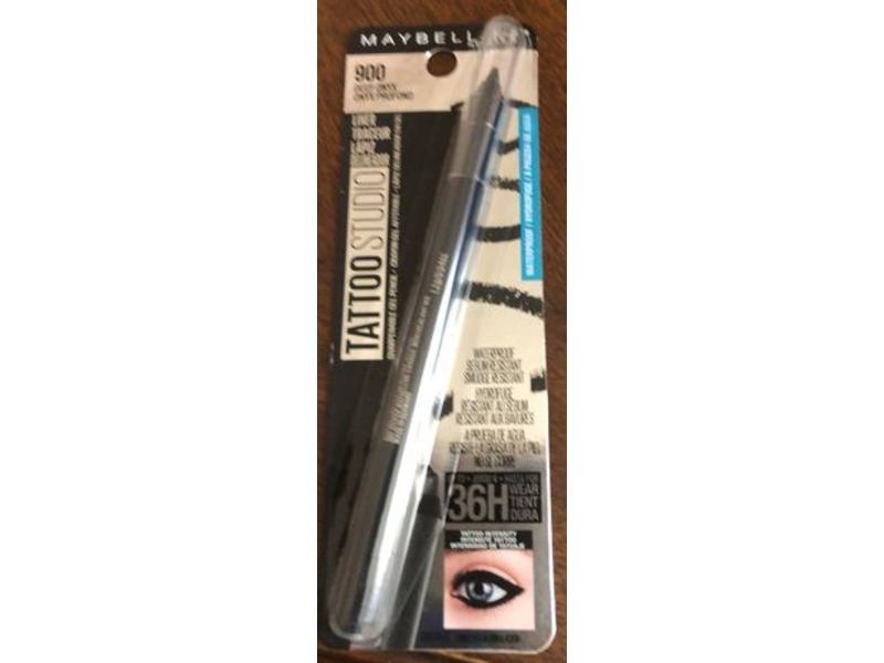 Maybelline New York Tattoostudio Eyeliner Gel Pencil, Waterproof, 900 Deep Onyx, 0.04 oz