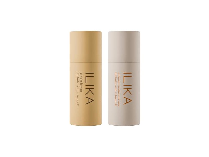 ILIKA 100% Natural Lip Balm, Ginger Lemon & Almond Cardamom Rose, 0.3 oz/8.5 g
