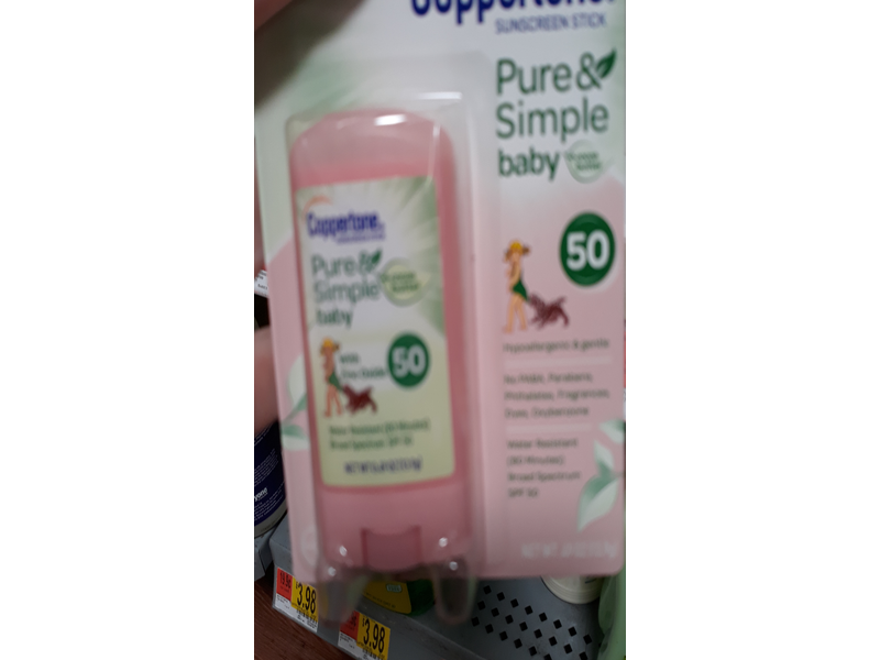 Coppertone Pure & Simple Baby SPF 50 Sunscreen Stick, 0.49 Ounce