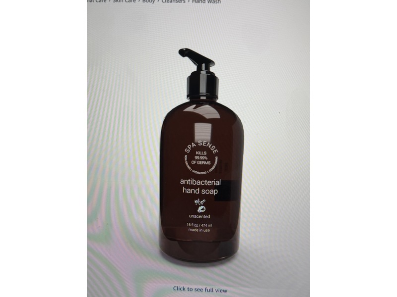 Spa Sense Antibacterial Hand Soap, Unscented, 16 fl oz/474 mL