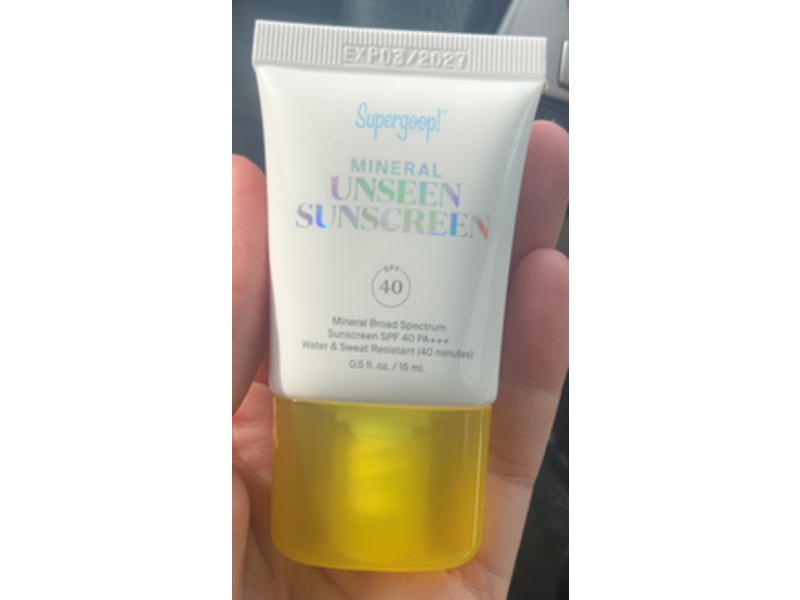 Supergoop! Mineral Unseen Sunscreen, SPF 40 PA+++, 0.5 fl oz/15 mL