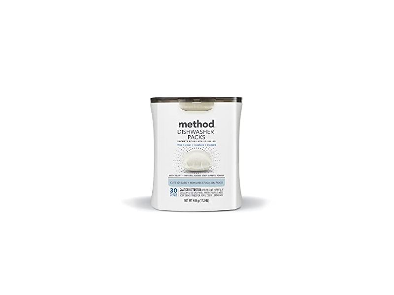 Method Dishwasher Detergent Packs, Free+Clear, 17.2 oz/489 g, 30 Count