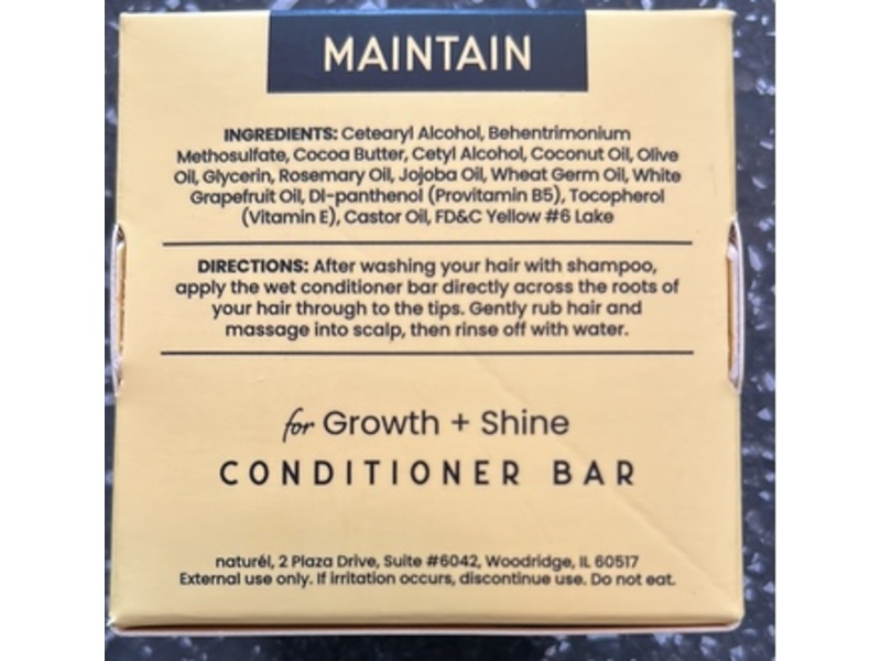 Maintain Loxy Conditioner Bar, Castor Oil + Grapefruit Oil, 2 oz/57 g