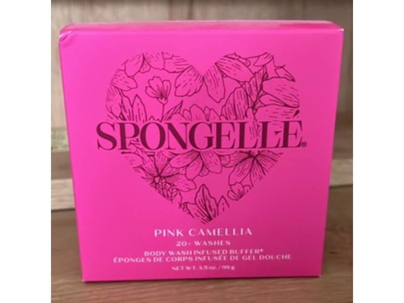 Spongelle Body Sponge & Body Wash, Pink Camellia, 3.5 oz/99 g