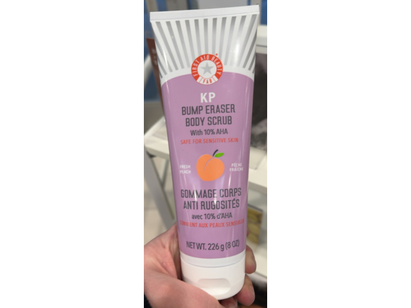 First Aid Beauty KP Bump Eraser Body Scrub, Fresh Peach, 8 oz/226 g