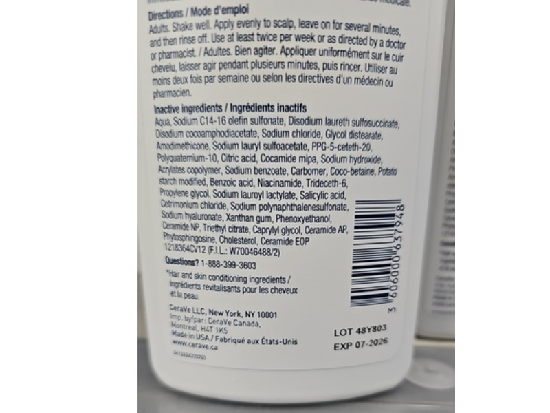 CeraVe 2-In-1 Anti-Dandruff Shampoo & Conditioner, 355 mL