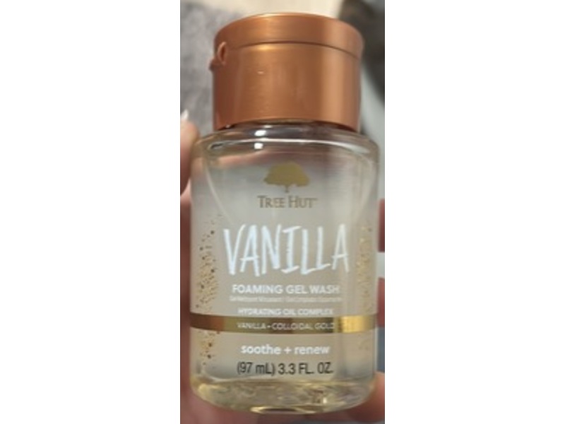 Tree Hut Vanilla Foaming Gel Wash, Vanilla + Colloidal Gold, 3.3 fl oz/97 mL