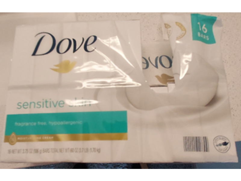 Dove Sensitive Skin Beauty Bar, 3.75 oz/106 g, 16 Bars