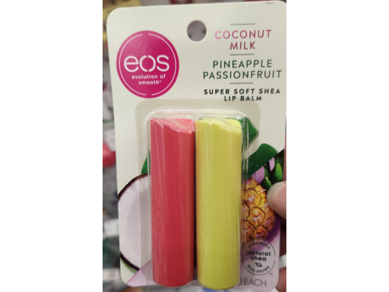 Eos Super Soft Shea Lip Balm, Coconut Milk & Pineapple Passionfruit Duo
