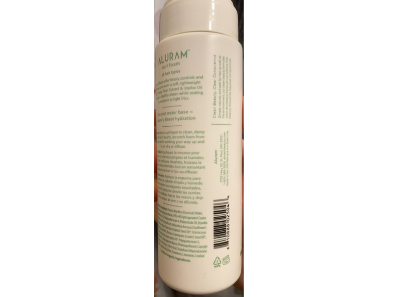 Aluram Curl Foam Hair Mousse, 7 fl oz/207 mL