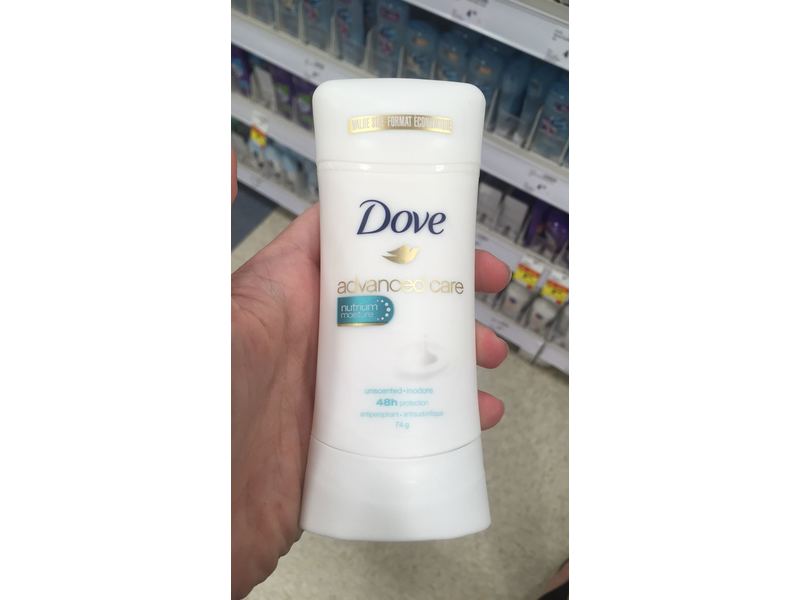 Dove Advanced Care Antiperspirant, Unscented, 74 g