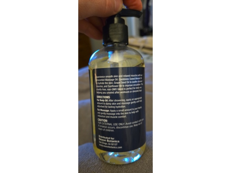 Nexon Botanics Massage Oil, Unscented, 8 fl oz/237 mL