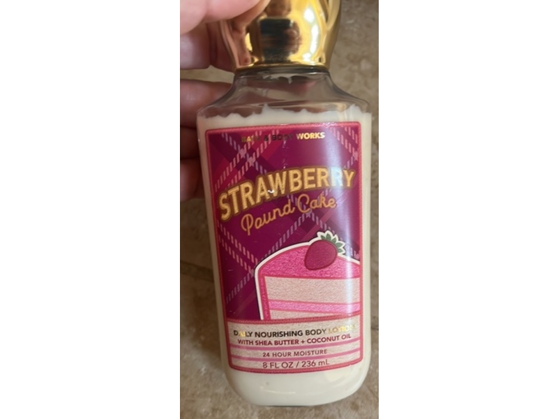 Bath & Body Works Nourishing Body Lotion, Strawberry Pound Cake, 8 fl oz/236 mL, Pack Of 3