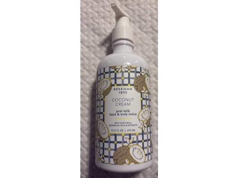 Beekman 1802 Goat Milk Hand & Body Lotion, Coconut Cream, 12.5 fl oz/370 mL